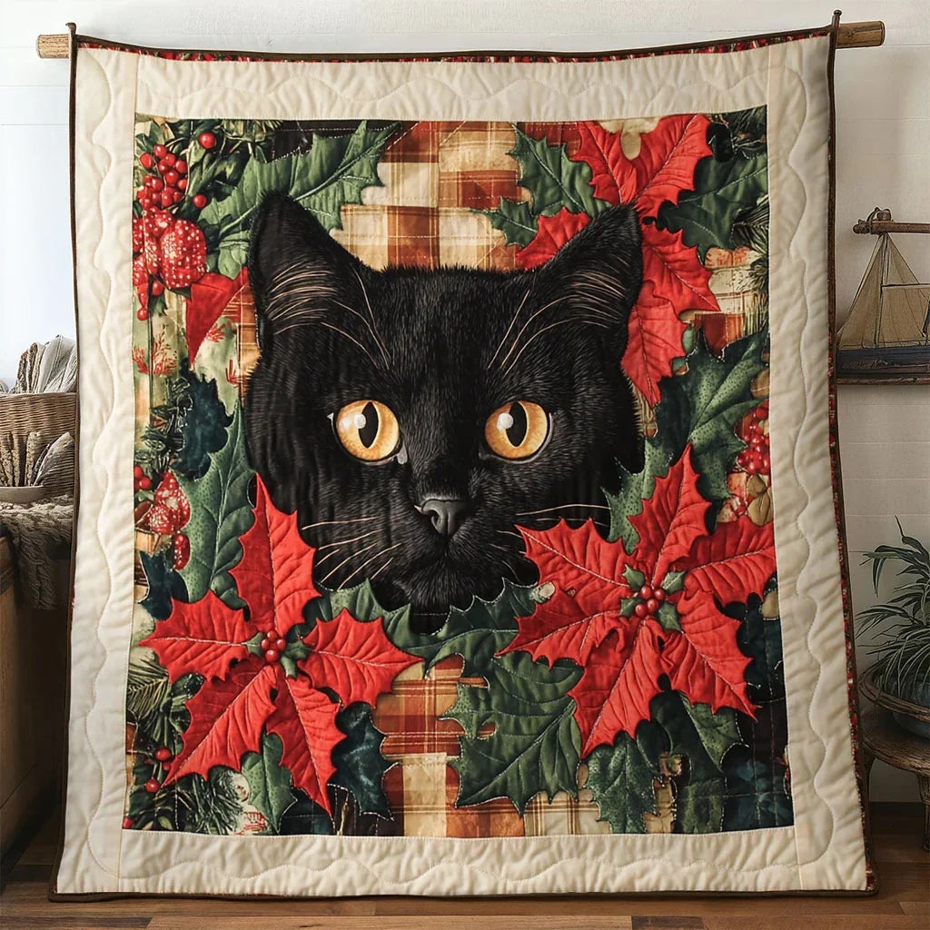 Cat Christmas Love Quilt Blanket