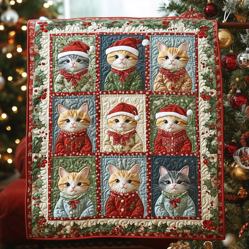 Cat Christmas Quilt Blanket