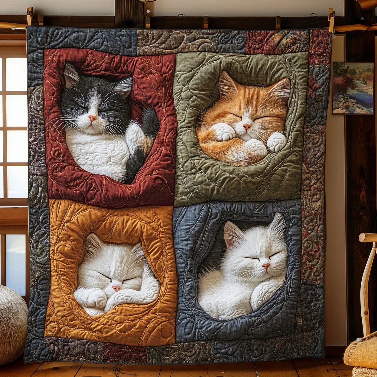 Cat Cuddle Quilt Blanket