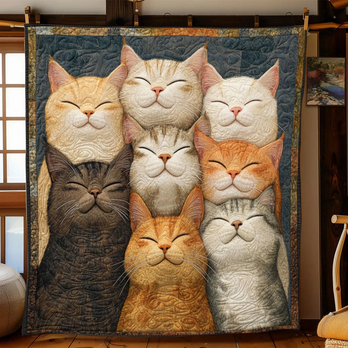 Cat Family Quilt Blanket