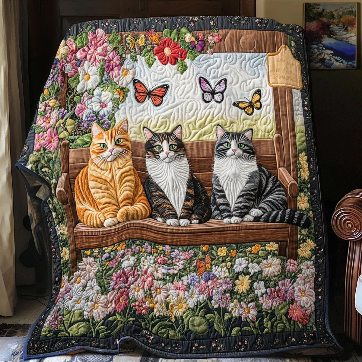 Cat Friend Quilt Blanket