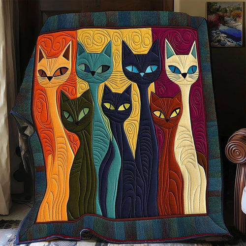 Cat Harmony Quilt Blanket