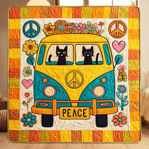 Cat Hippie Quilt Blanket