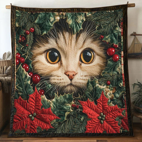 Cat Holiday Cheer Quilt Blanket