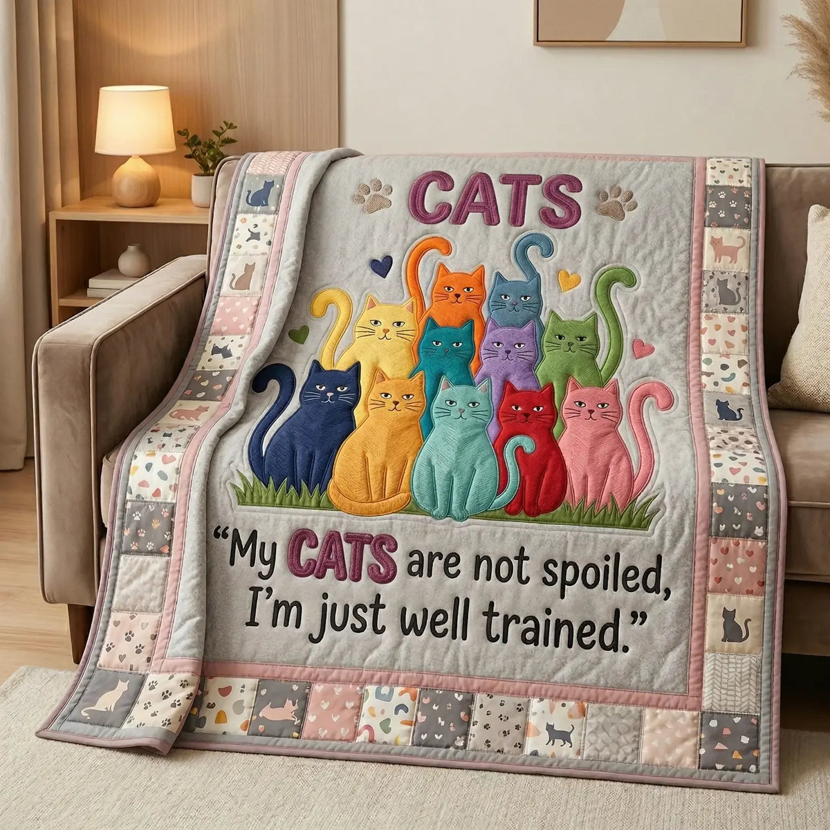 Cat Lover Humor Quilt Blanket