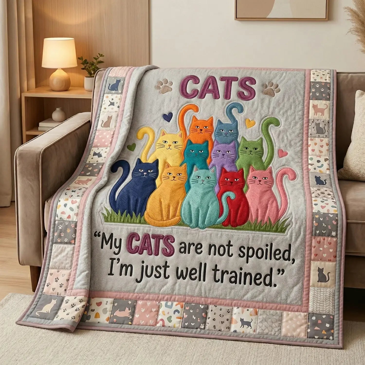 Cat Lover Humor Quilt Blanket