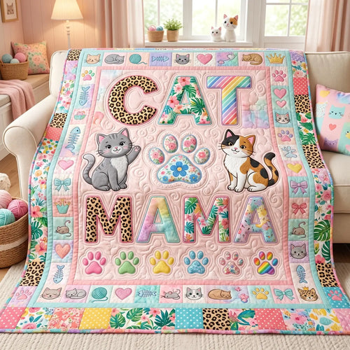 Cat Mama Quilt Blanket