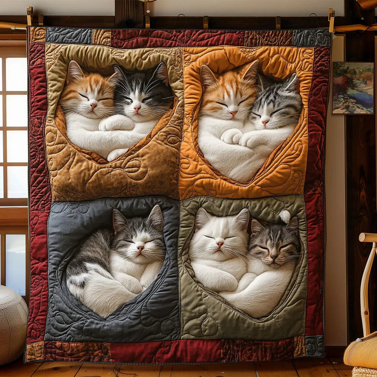 Cat Moments Quilt Blanket