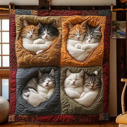 Cat Moments Quilt Blanket