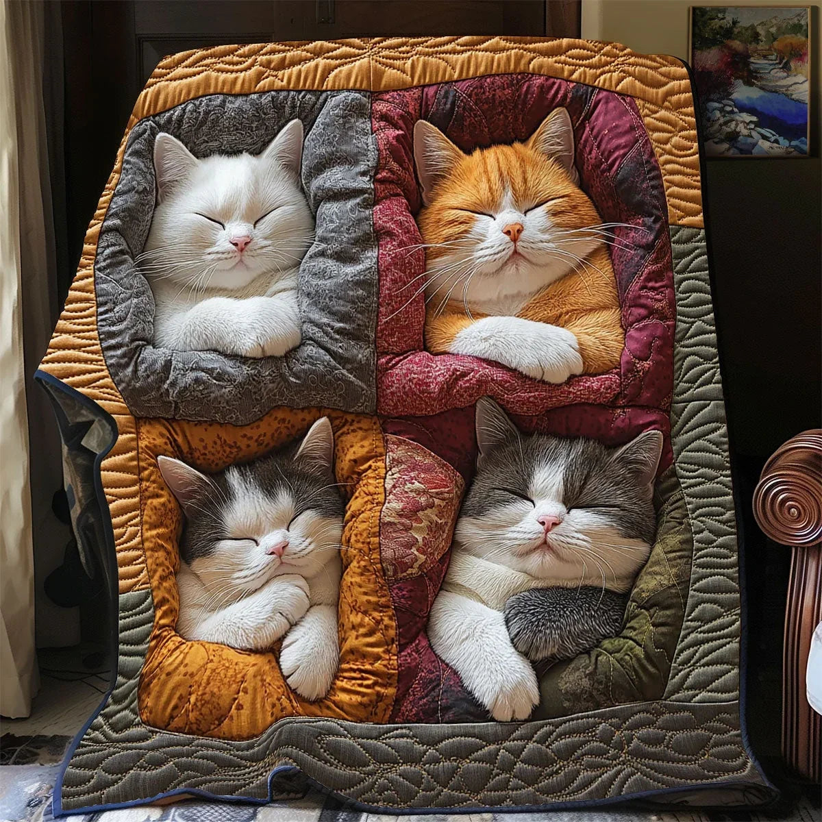 Cat Patch Quilt Blanket