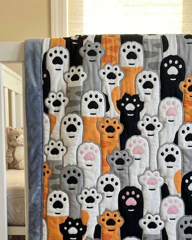 Cat Paw Quilt Blanket - Quilted Blanket by Wild and Way