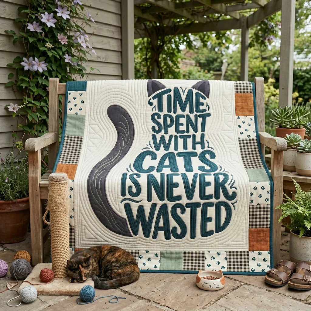 Cat Time Cozy Quilt Blanket