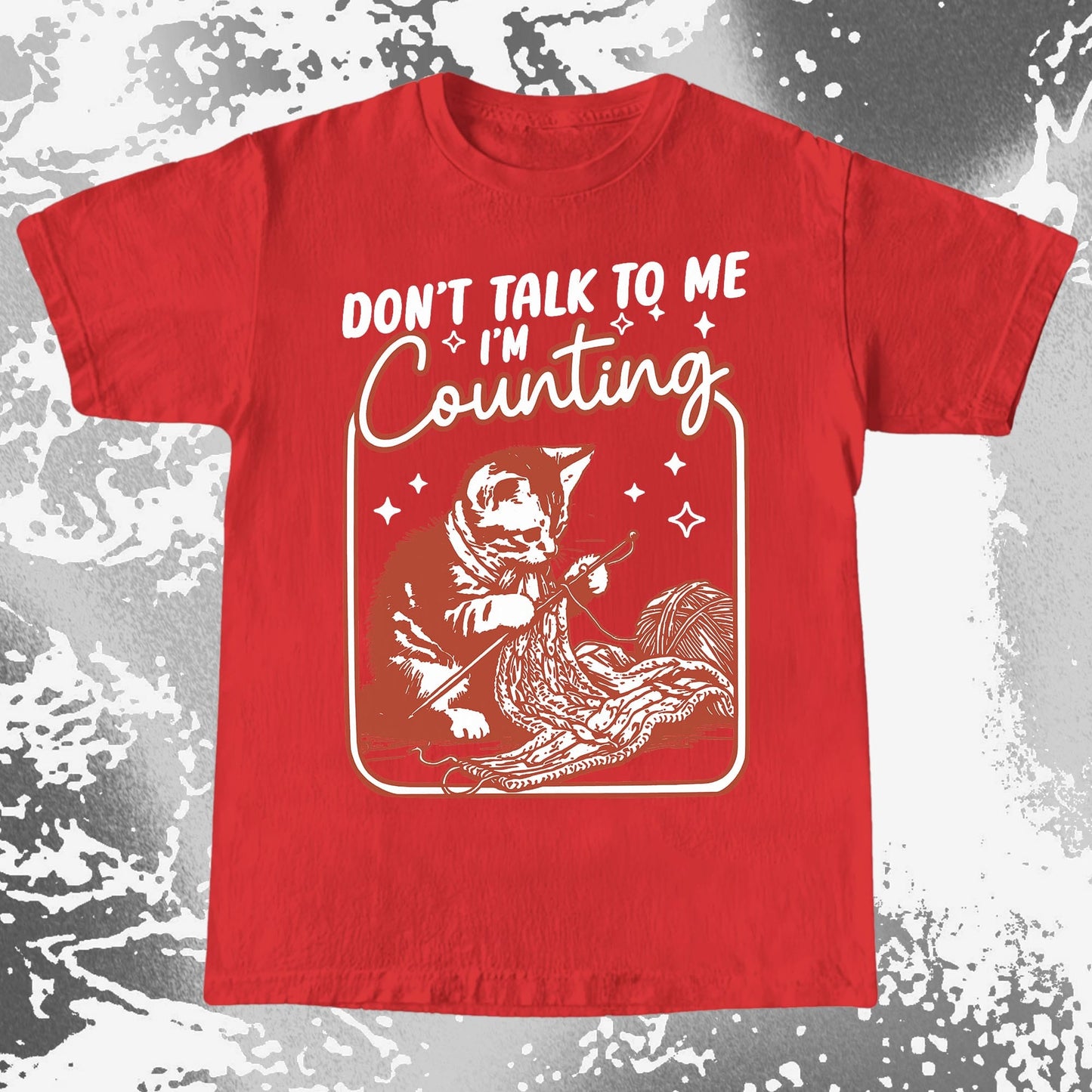 Don't Talk To Me I'm Counting Cat Knitting Shirt (view 4)