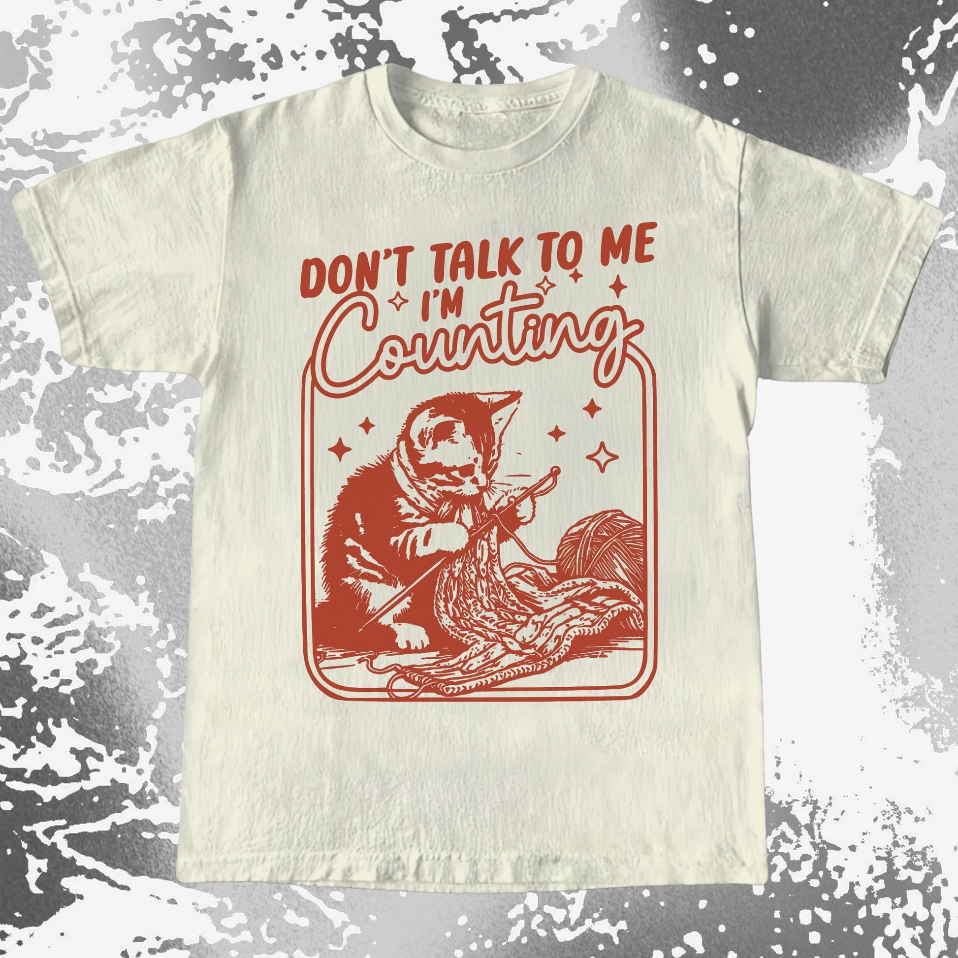 Don't Talk To Me I'm Counting Cat Knitting Shirt (view 2)