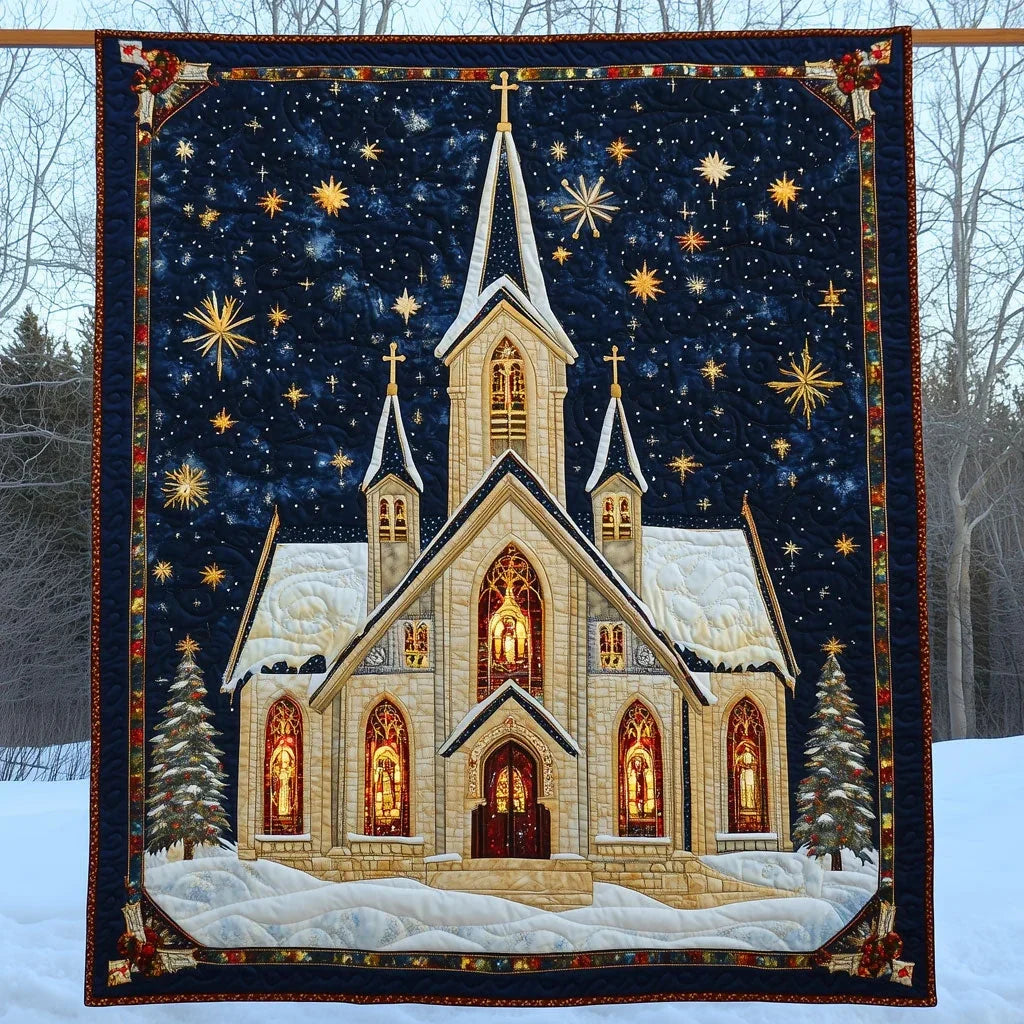 Cathedral Christmas Quilt Blanket