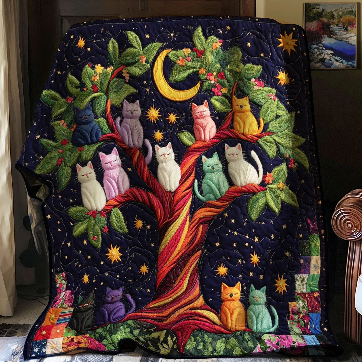 Cathedral Of The Cats Quilt Blanket