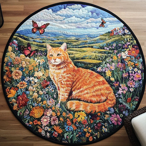 Catnap Charm Quilted Round Mat