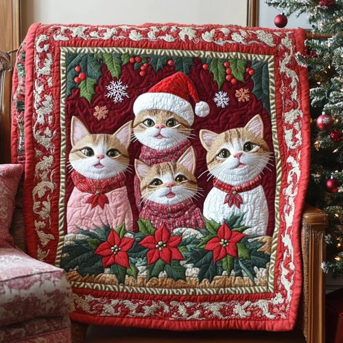 Cats Love Christmas Quilt Blanket