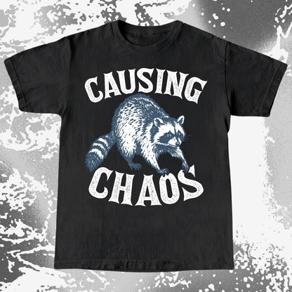 Causing Chaos Raccoon Shirt, funny meme tee gift (view 10)