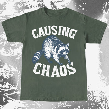 Causing Chaos Raccoon Shirt, funny meme tee gift (view 6)