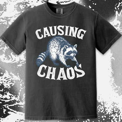 Causing Chaos Raccoon Shirt, funny meme tee gift (view 18)