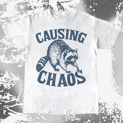 Causing Chaos Raccoon Shirt, funny meme tee gift (view 3)