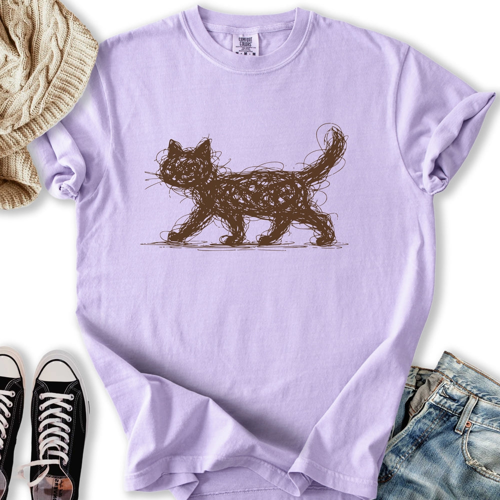 Scribbled Cat Relaxed Tee