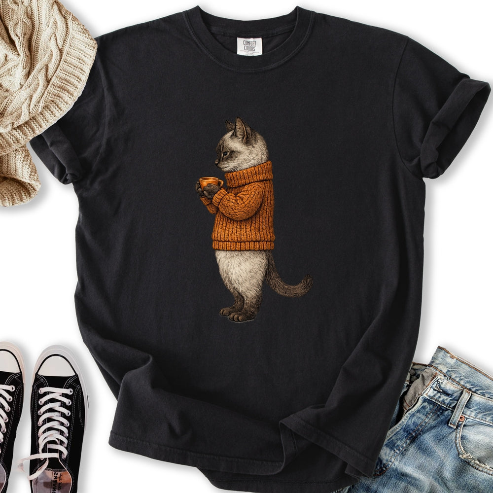 Cozy Siamese Cat Relaxed Tee
