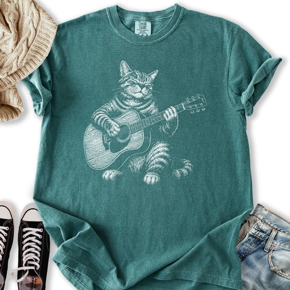 Acoustic Guitar Cat Relaxed Tee