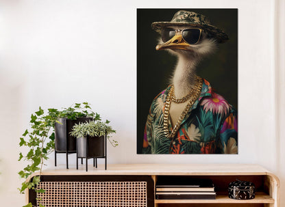Ostrich Canvas Print - Framed Canvas Art | Ready to Hang Cool Ostrich Artwork