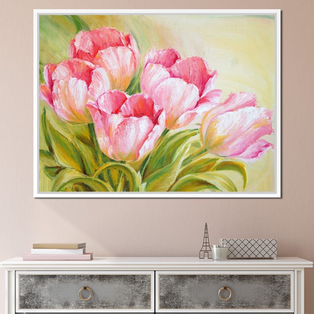 Pink Tulips Canvas Wall Art