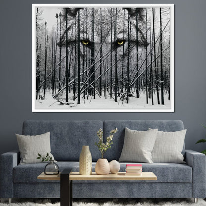 Wolf Winter Woods Canvas Wall Art