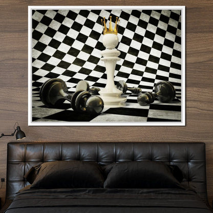 Chessboard King Canvas Wall Art