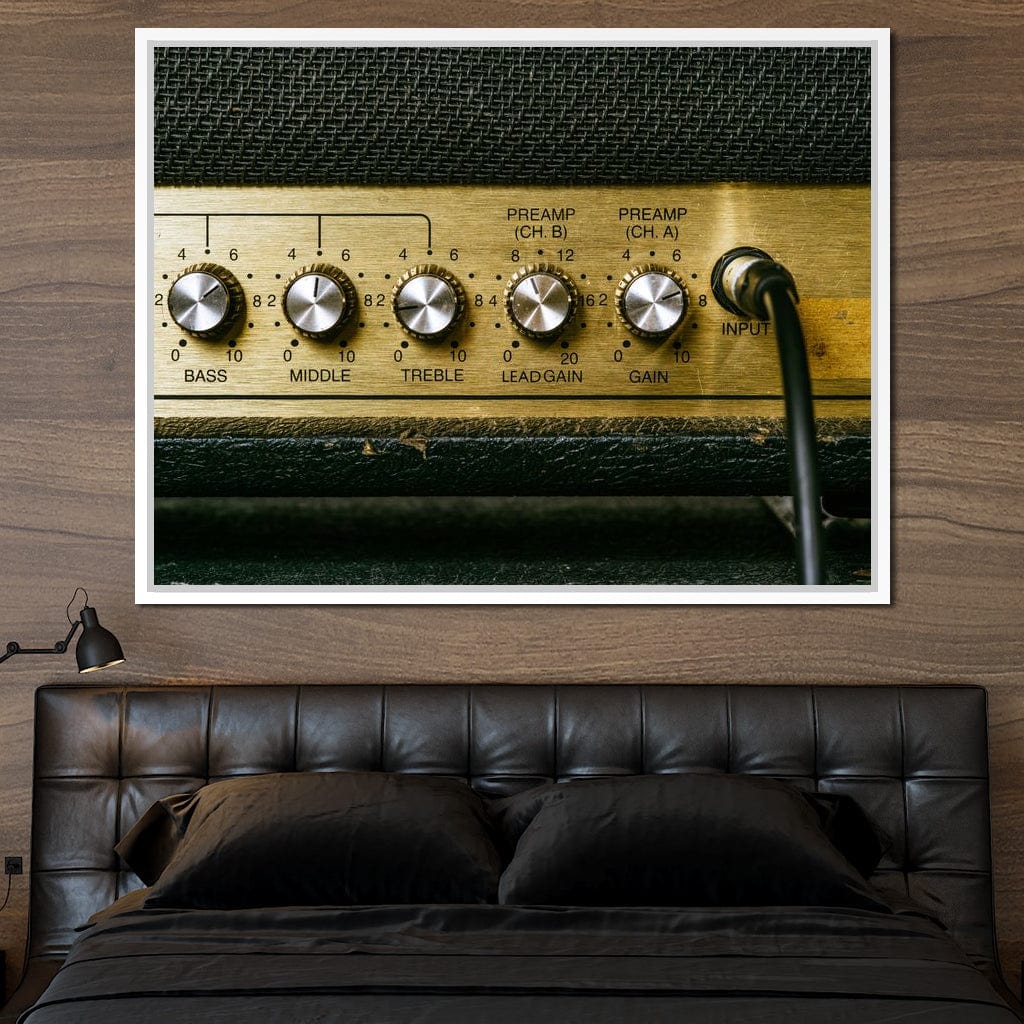 Vintage Electric Guitar Amplifier Canvas Wall Art