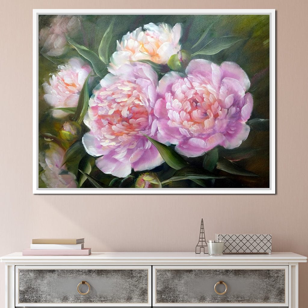 Blooming Peonies Canvas Wall Art