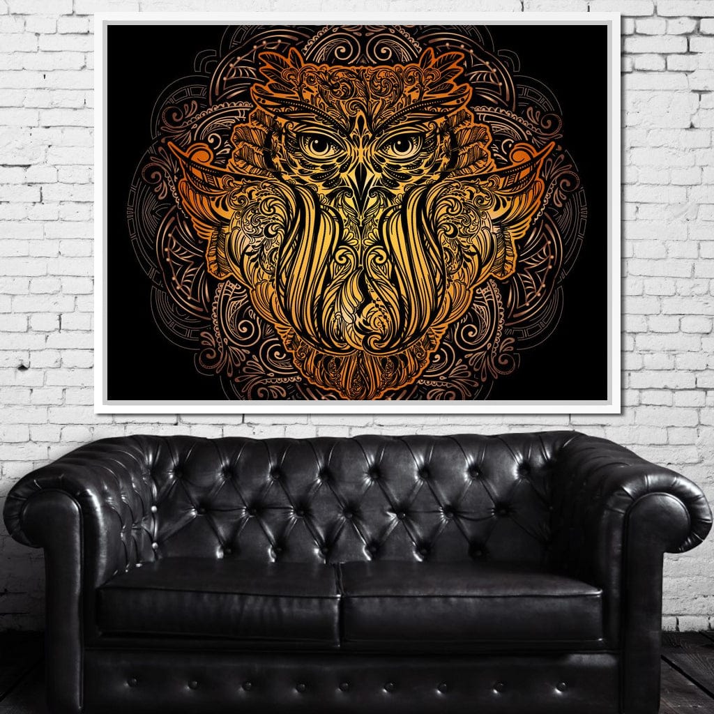Golden Owl Canvas Wall Art