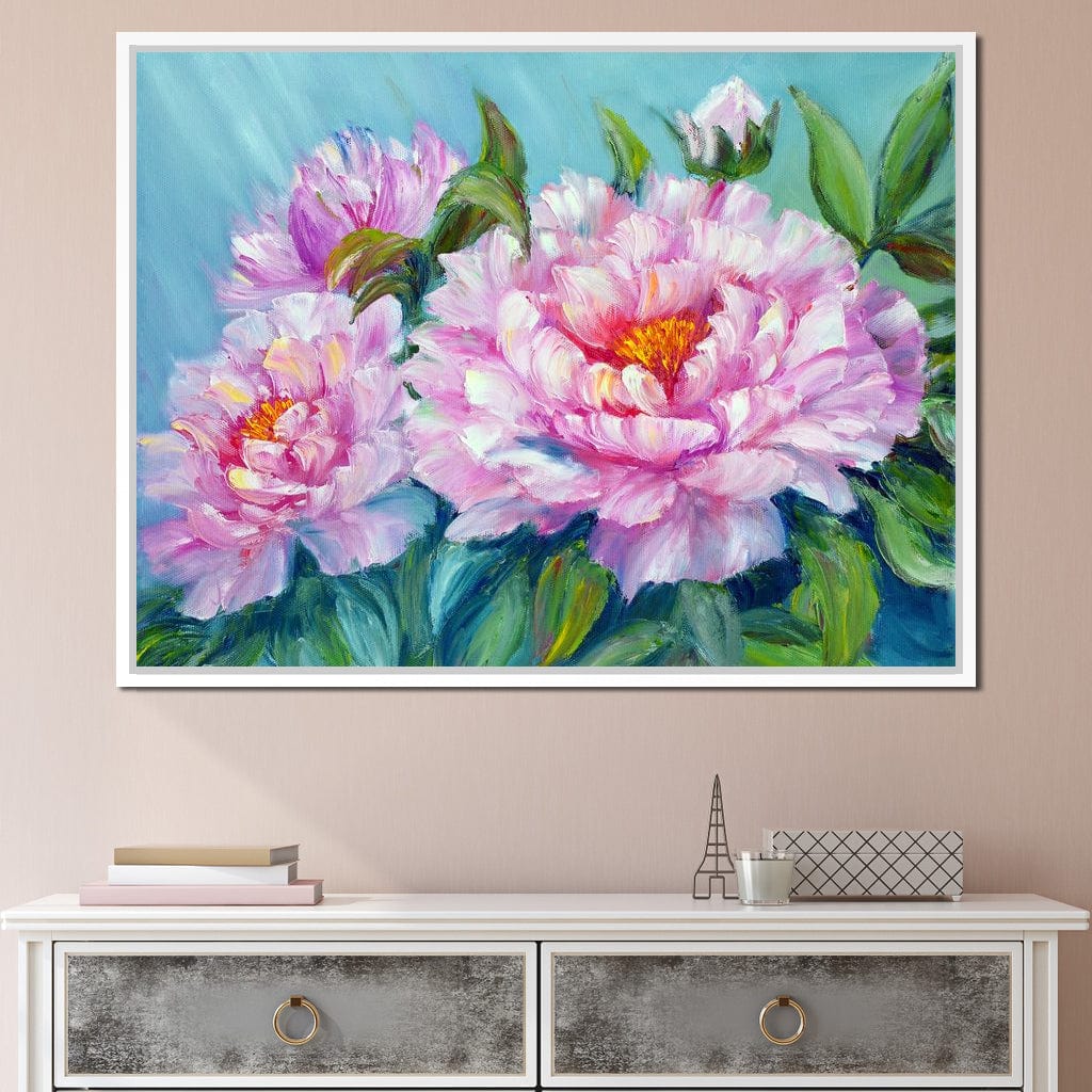 Asian Peonies Canvas Wall Art