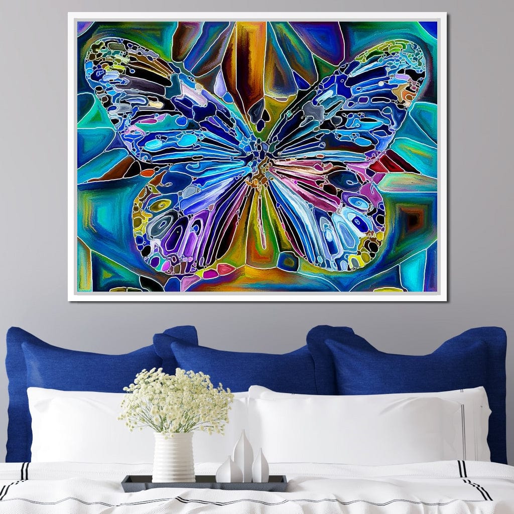 Multicolored Psychedelic Butterfly Canvas Wall Art
