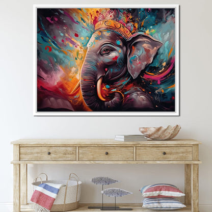 Ganesh Color Splash Canvas Wall Art