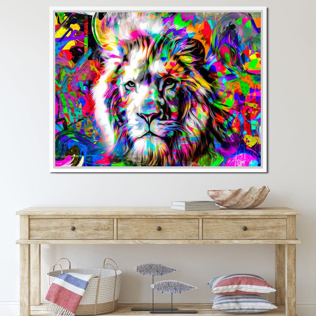 Psychedelic Lion Canvas Wall Art