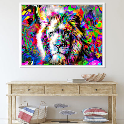 Psychedelic Lion Canvas Wall Art