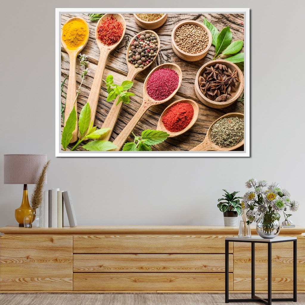Assortment of Spices Canvas Wall Art