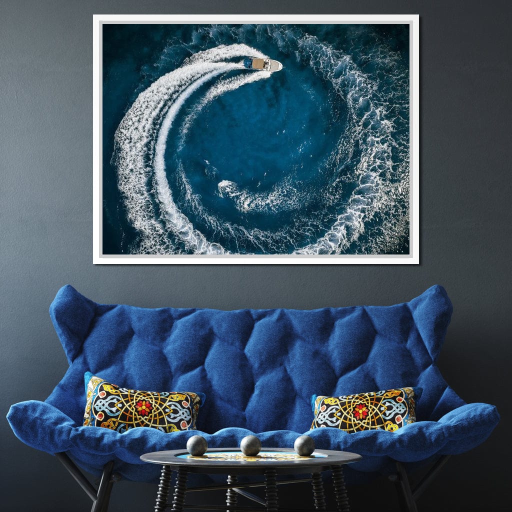 Boat Circle Canvas Wall Art
