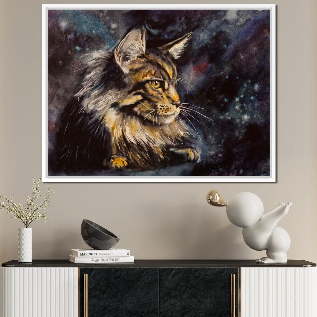 Night Cat Canvas Wall Art