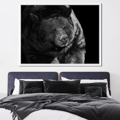 Black and White Bear Canvas Wall Art