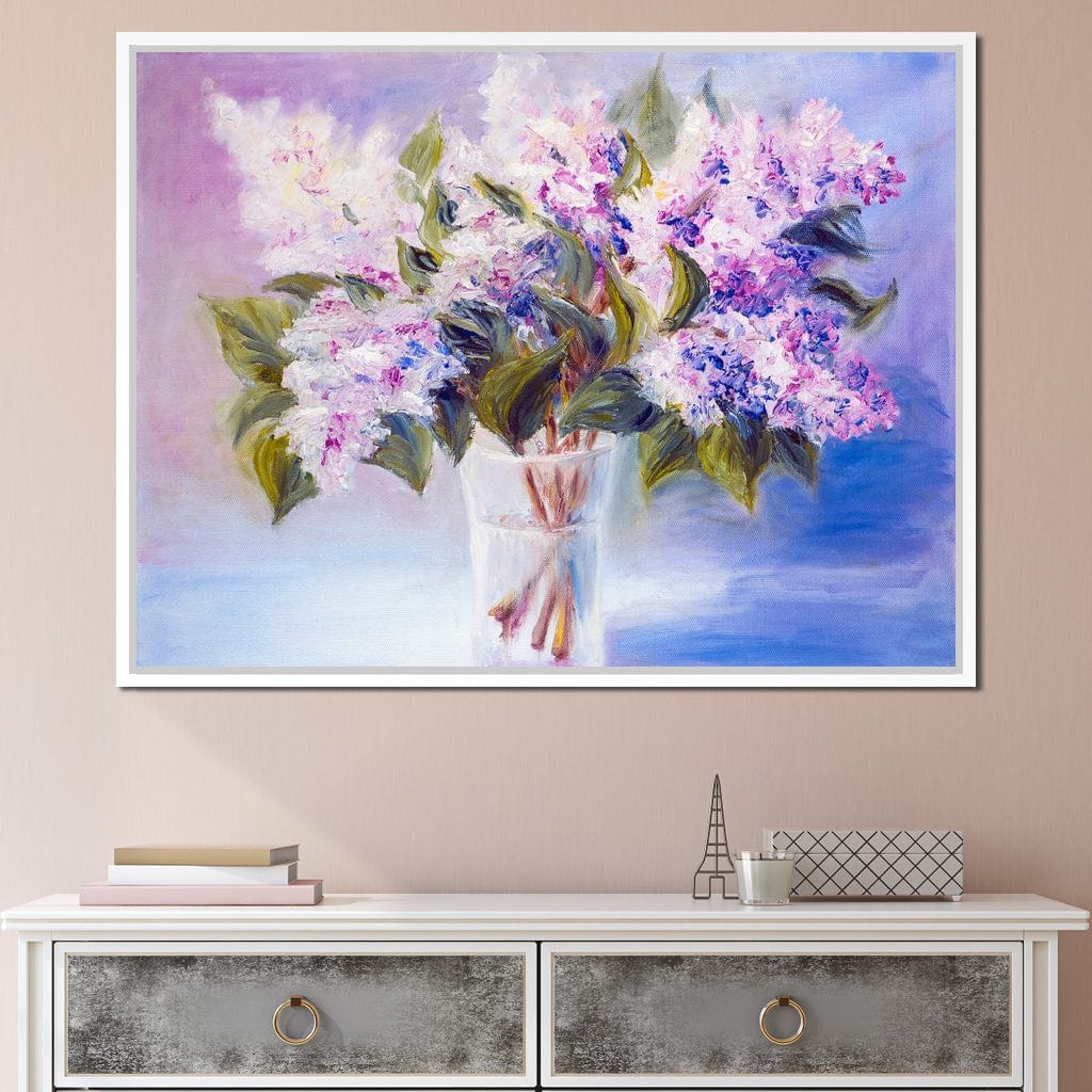 Lilacs in a Vase Canvas Wall Art