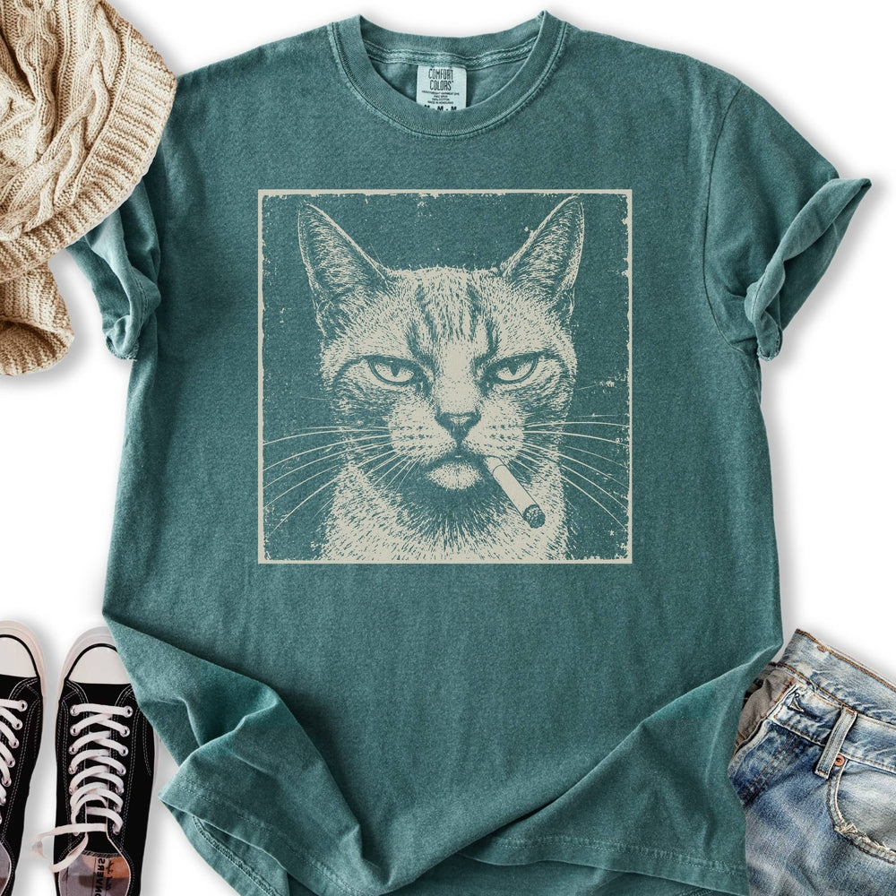 Smokes & Side-Eyes Cat Relaxed Tee