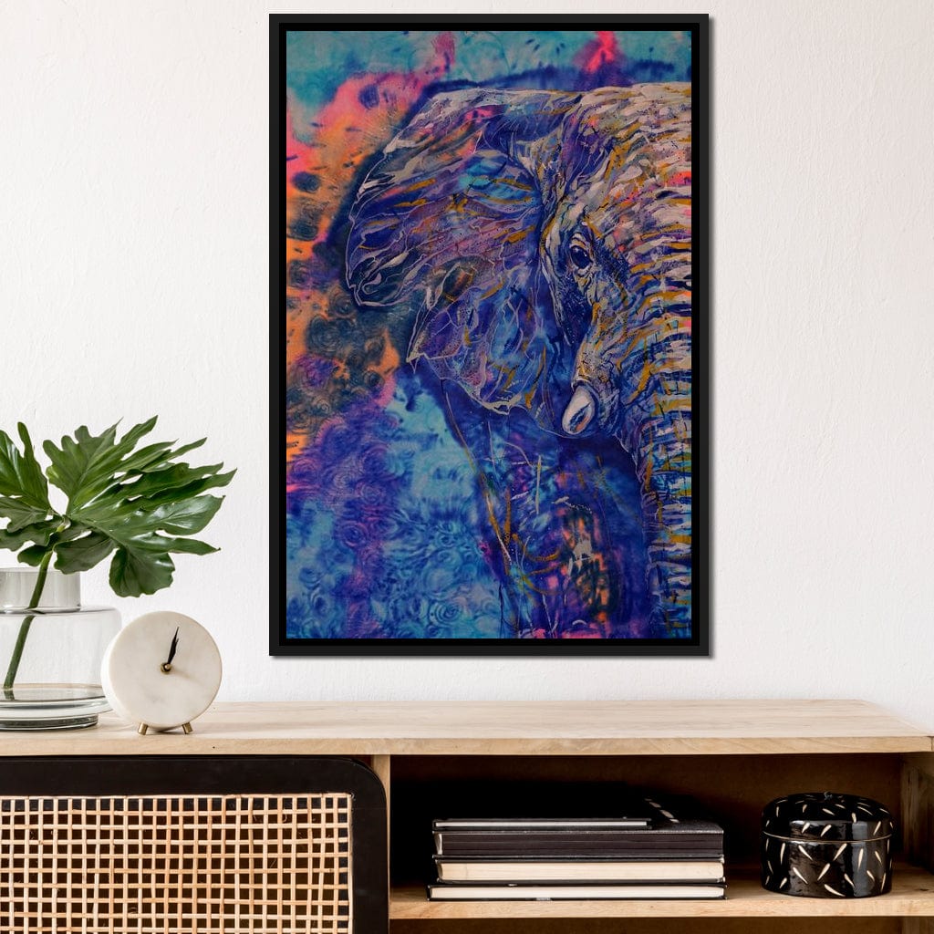 Blue Elephant Canvas Wall Art