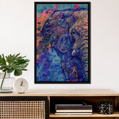 Blue Elephant Canvas Wall Art