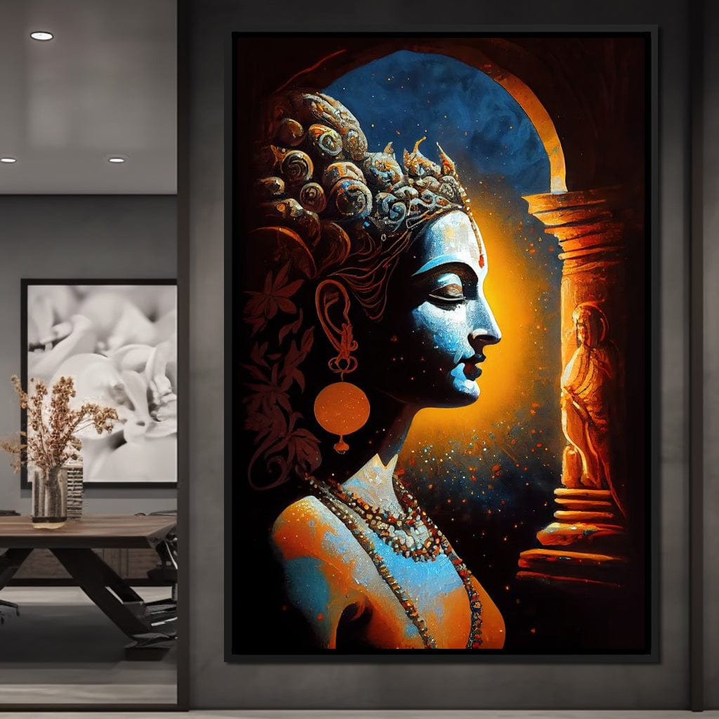 Krishna Temple Canvas Wall Art